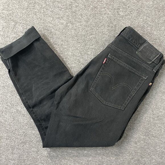 LEVI’S Button Fly Wedgie Fit Straight Leg Black Patch Jeans Womens Size 27 - Picture 13 of 13